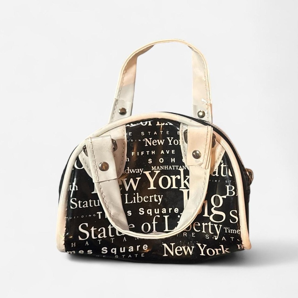 Black and White New York Print Women's Mini Bag